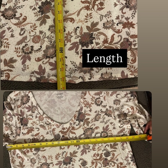 Pure Jill Multicolored Floral Printed Soft V-Neck Top Medium - Picture 5 of 5